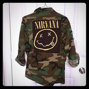 Mens medium Custom Nirvana vintage military coat